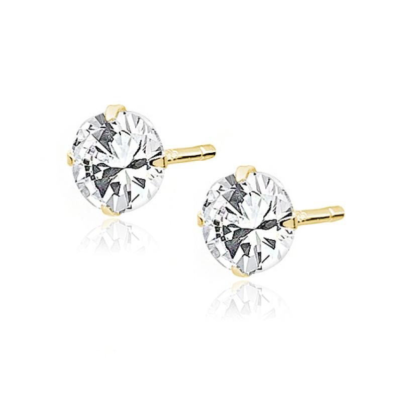 Cercei argint placati cu aur galben cu pietre 5mm DiAmanti 1CO5EG_W-DIA (Argint 925‰ 0,7 g.)